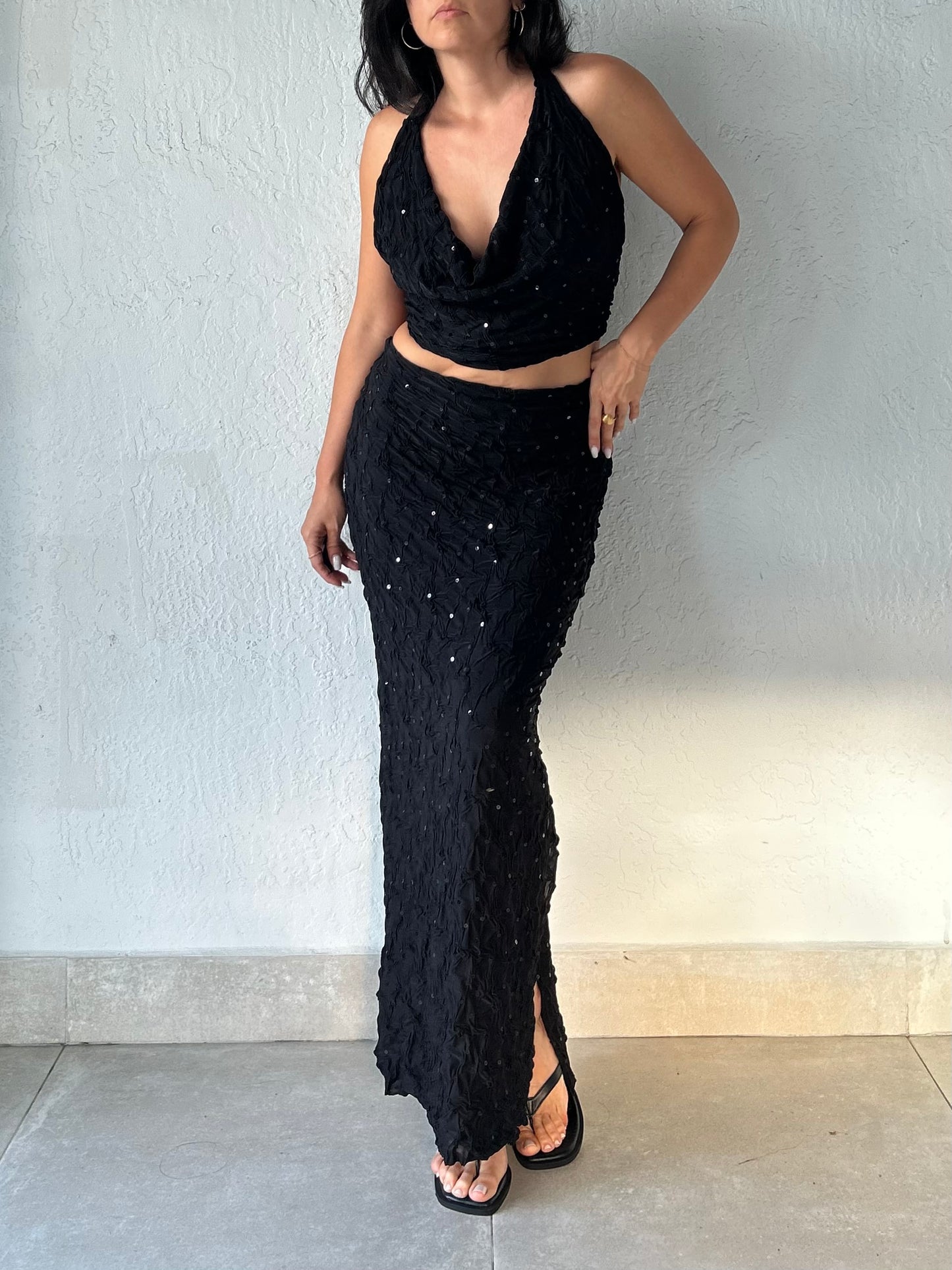 MELROSE WRAP TOP - ROSELIA SEQUIN