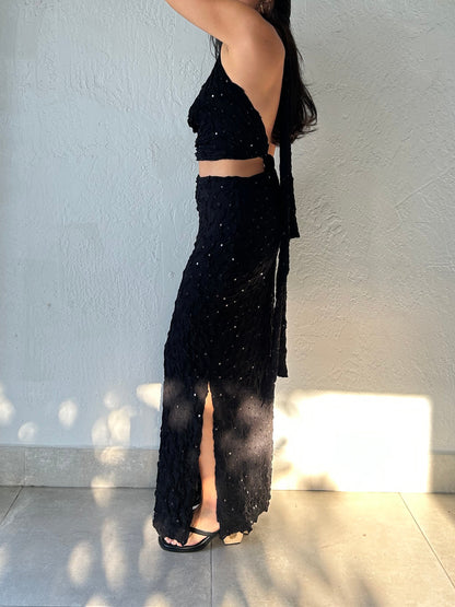 MELROSE WRAP TOP - ROSELIA SEQUIN