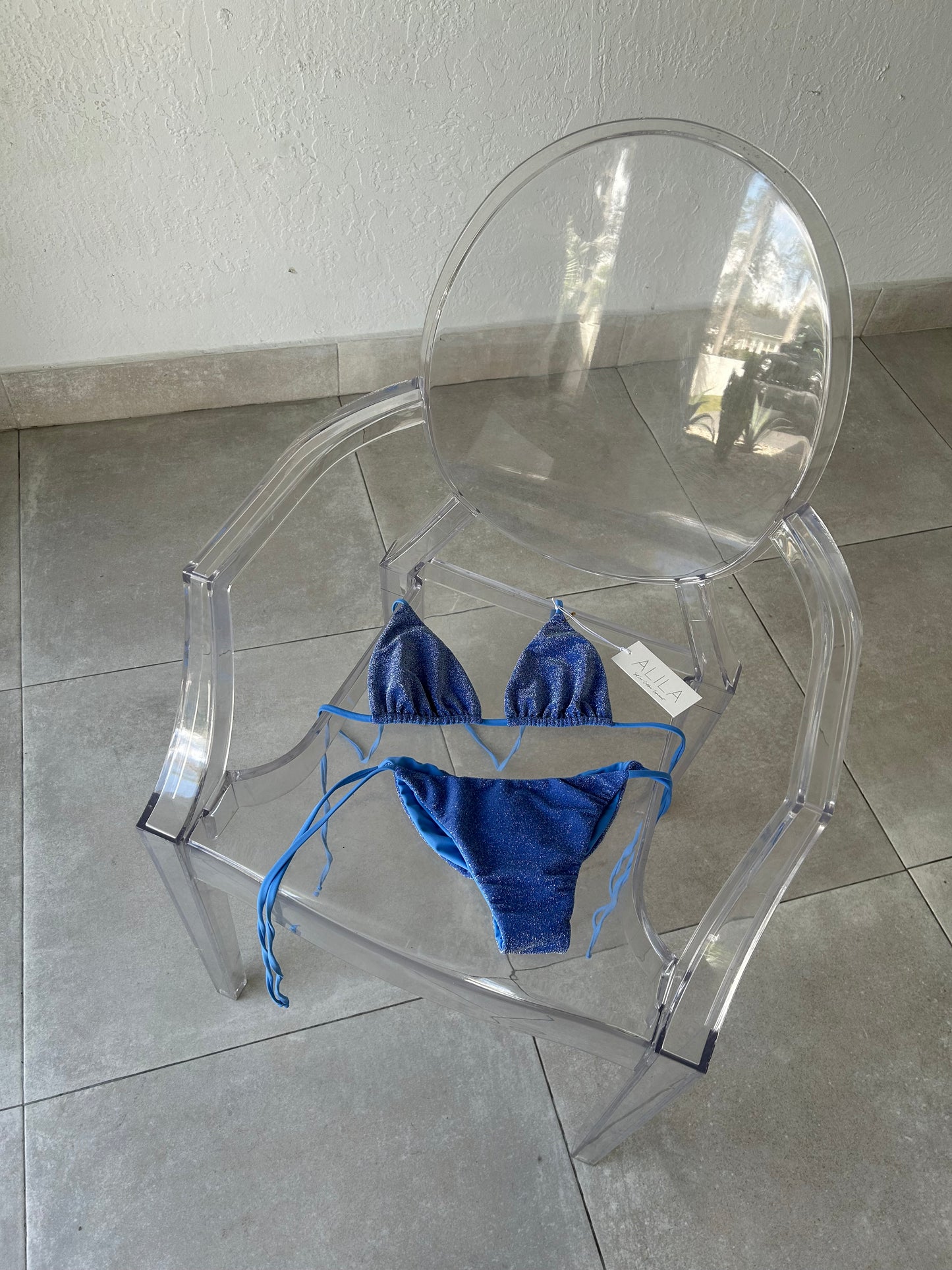 AZUSA TOP/CERRITOS BOTTOM- AZUL LUREX