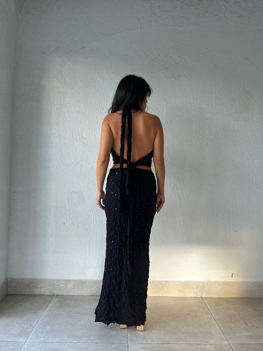 MELROSE WRAP TOP - ROSELIA SEQUIN