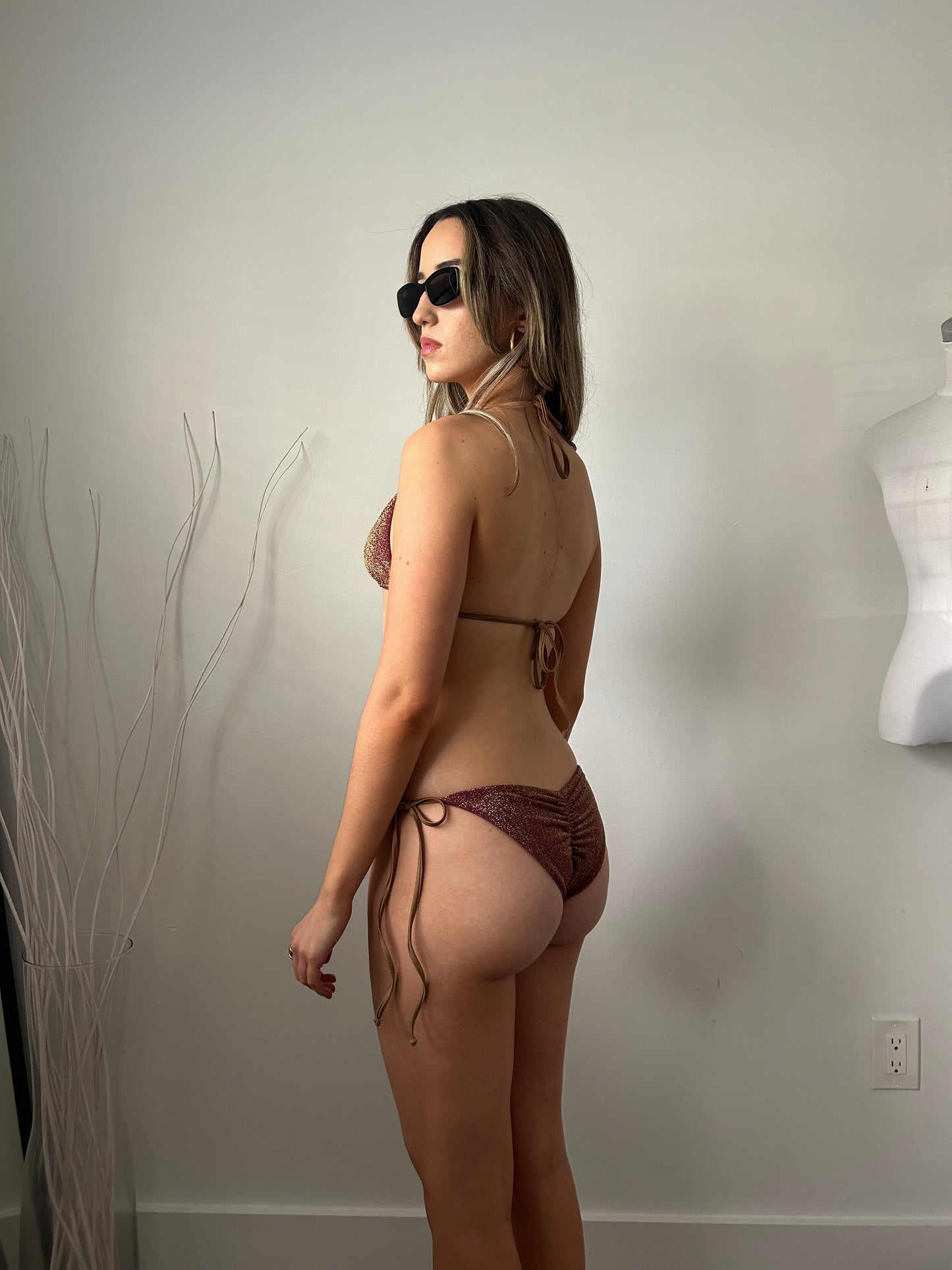 AZUSA TOP/CERRITOS BOTTOM- PLUM LUREX