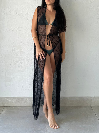 DEL MAR LONG TUNIC - BLACK